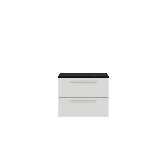 Hudson Reed 720mm Cabinet & Sparkling Black Worktop Gloss Grey Mist QUA014LSB