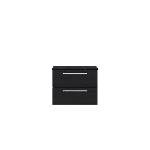 Hudson Reed 720mm Cabinet & Sparkling Black Worktop Charcoal Black QUA007LSB
