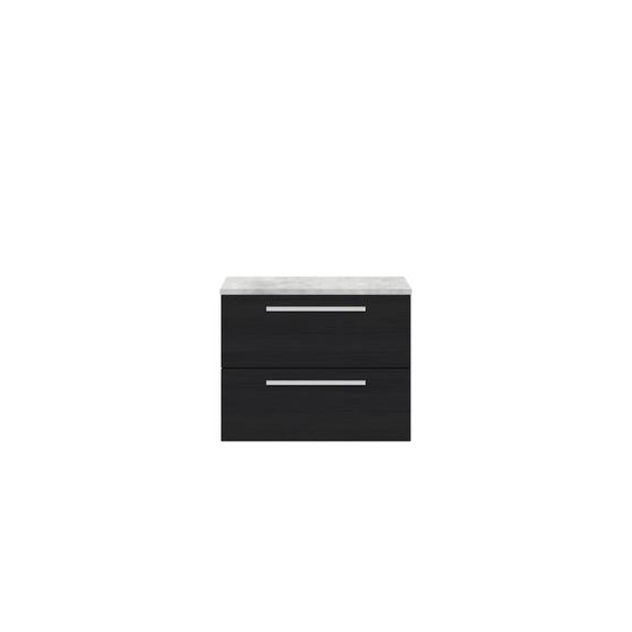 Hudson Reed 720mm Cabinet & Grey Worktop Charcoal Black QUA007LBG
