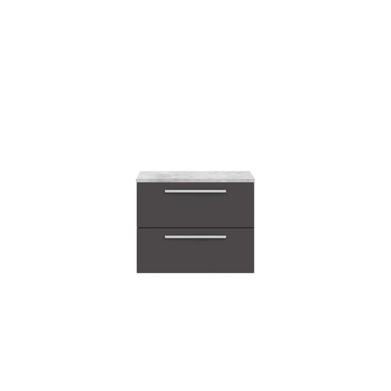 Hudson Reed 720mm Cabinet & Grey Worktop Grey Gloss QUA006LBG