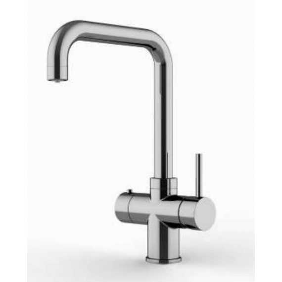 Kartell Brew Master 3 In 1 Boiling Hot Water Square Spout Kitchen Tap With Standard Tank And Filter - Chrome