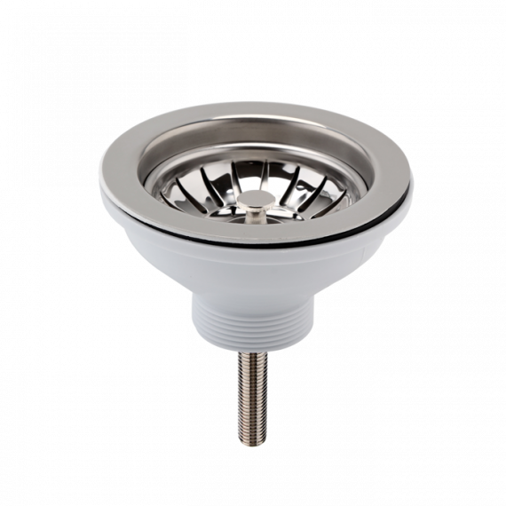 Nuie Chrome Strainer Kitchen Waste With Pull Out Basket FW313
