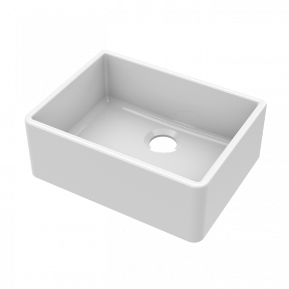 Nuie Fireclay Single Bowl Butler Kitchen Sink White 595mm BU10024
