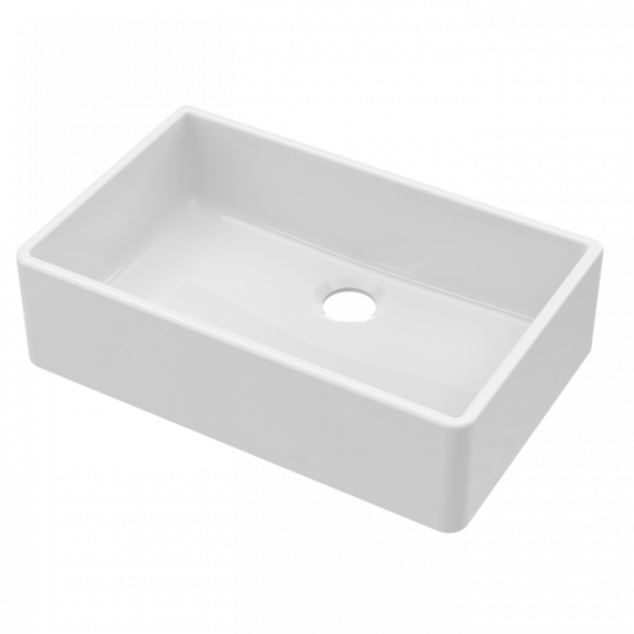 Nuie Fireclay Single Bowl Butler Kitchen Sink White 795mm BU10032