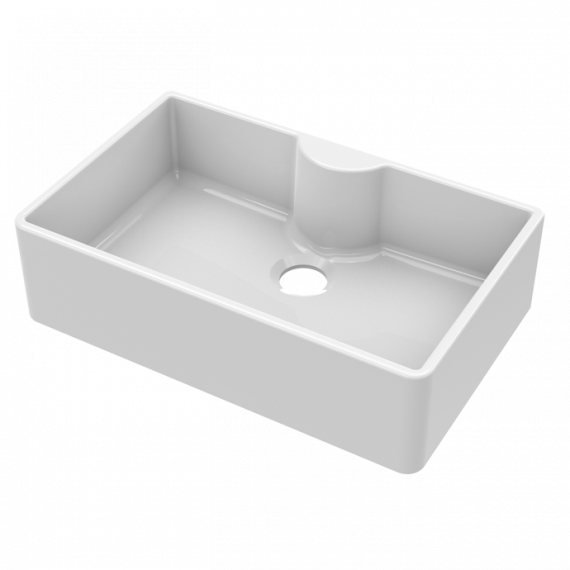 Nuie Fireclay Single Bowl Butler Kitchen Sink White With Tap Ledge 795mm BU12032