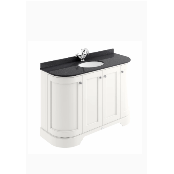 Bayswater 1200mm 4-Door Curved Basin Cabinet - Pointing White