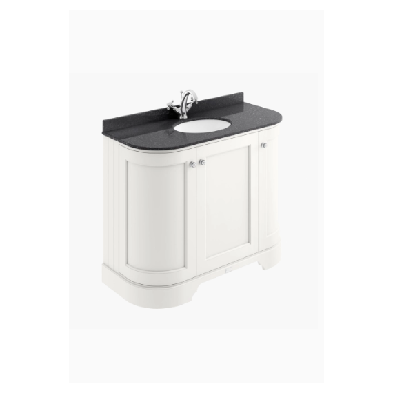 Bayswater 1000mm 3-Door Curved Basin Cabinet - Pointing White