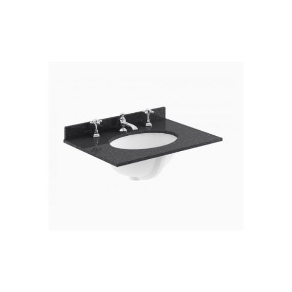 Bayswater 600mm Marble Single Bowl 3 Tap Hole - Black Marble
