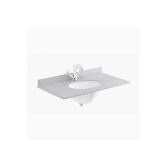 Bayswater 800mm Marble Single Bowl 1 Tap Hole - Grey Marble