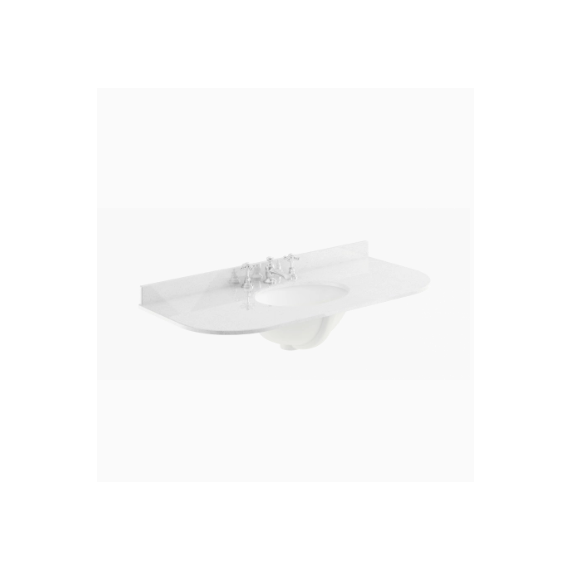 Bayswater 1000mm Single Bowl with Radius 3 Tap Hole - White Marble