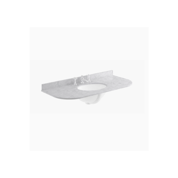 Bayswater 1000mm Single Bowl with Radius 3 Tap Hole - Grey Marble