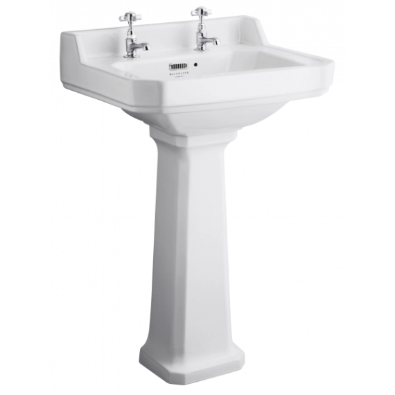 Bayswater Fitzroy 560mm Basin 2 Tap Hole - White Ceramic