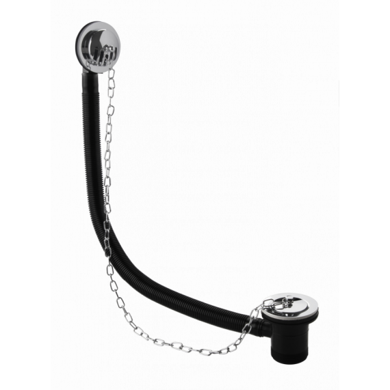 Bayswater Concealed Bath Waste - Plug and Chain - with grill - Chrome