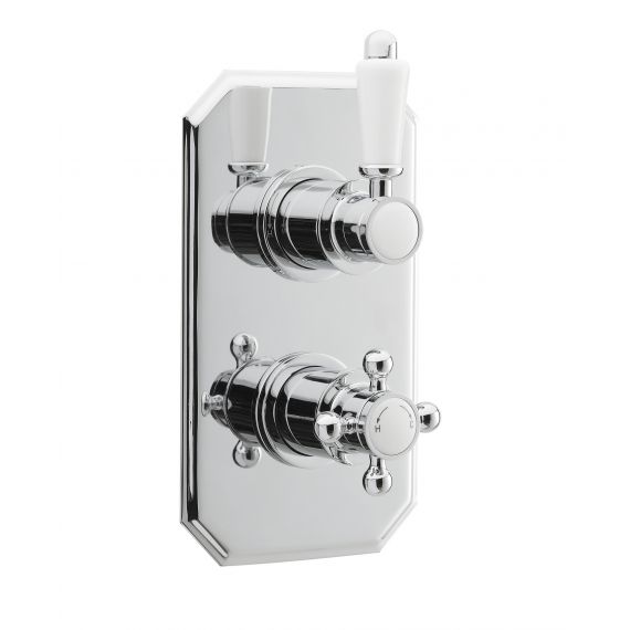 Nuie Victorian Twin Thermostatic Shower Valve Chrome 