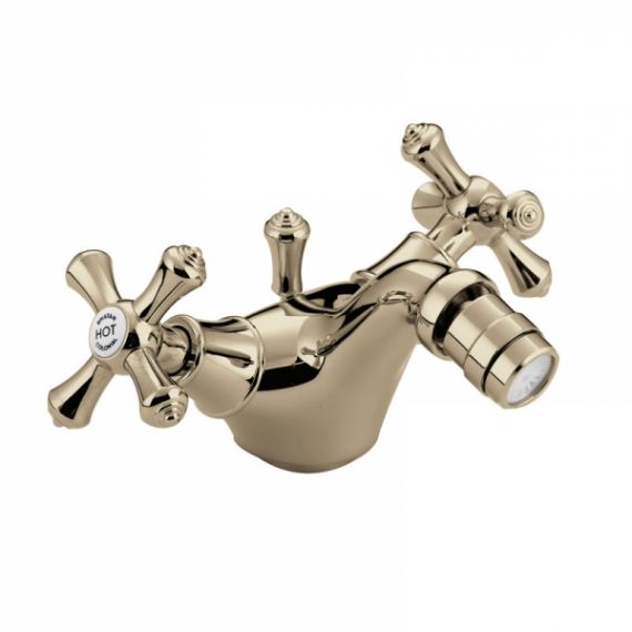 Bristan Colonial Bidet Mixer Tap with Pop Up Waste GOLD