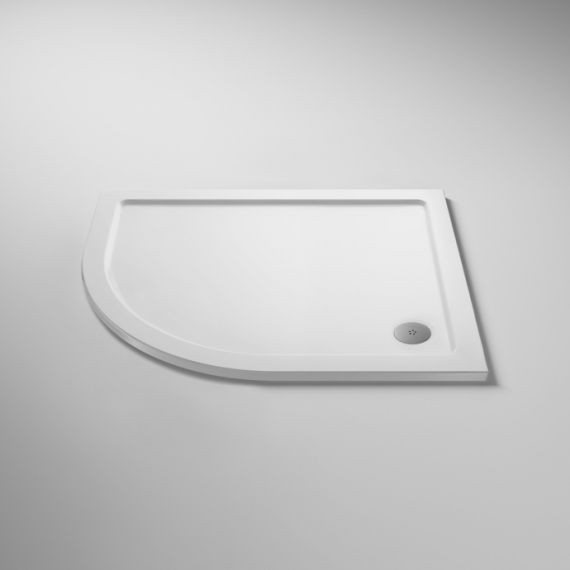 Kartell Offset 900 x 760 Quadrant White Low Profile Left Hand Shower Tray