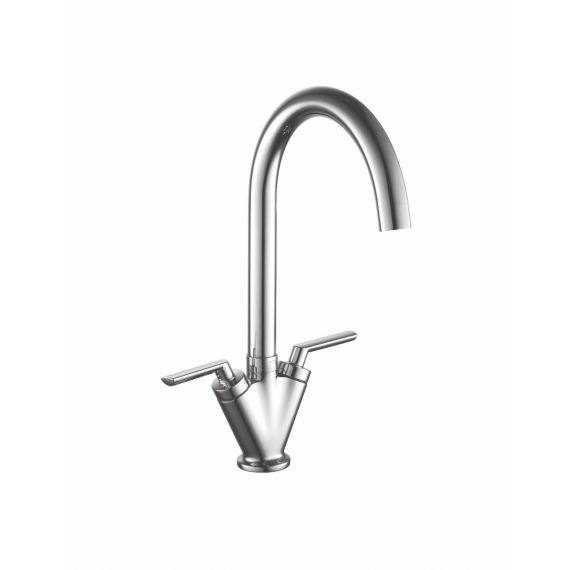 Kartell Dual Lever Kitchen Sink Mixer Tap Polished Chrome