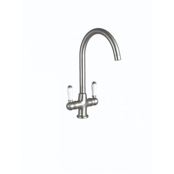 Kartell Traditional Kitchen Sink Mixer Tap Brushed Steel