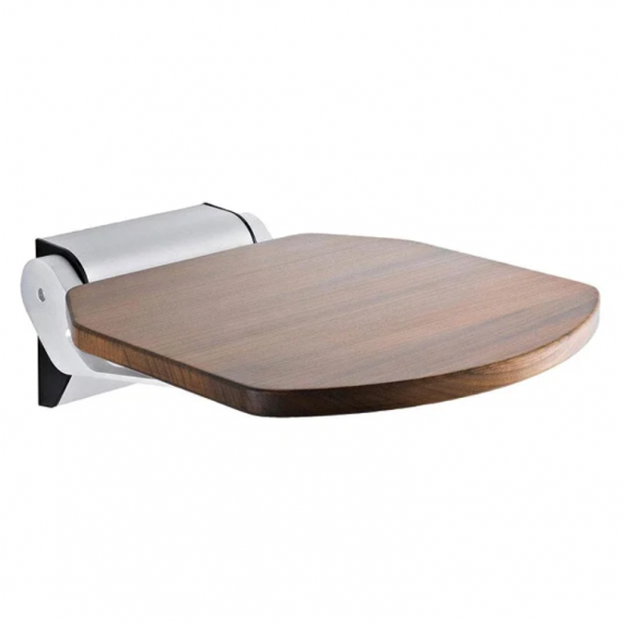 Hudson Reed Wooden Shower Seat With Aluminium Hinges 
