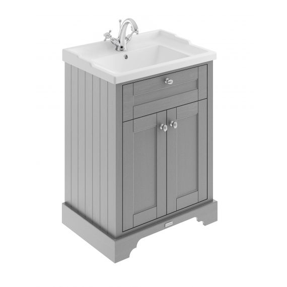 Hudson Reed Old London Storm Grey 600mm Cabinet & Basin (1TH)