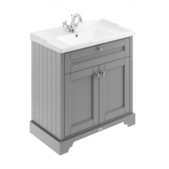 Hudson Reed Old London Storm Grey 800mm Cabinet & Basin (1TH)