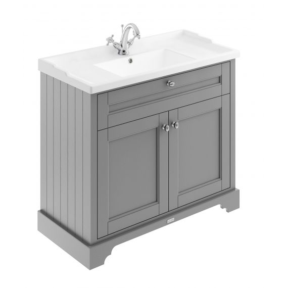 Hudson Reed Old London Storm Grey 1000mm Cabinet & Basin (1TH)