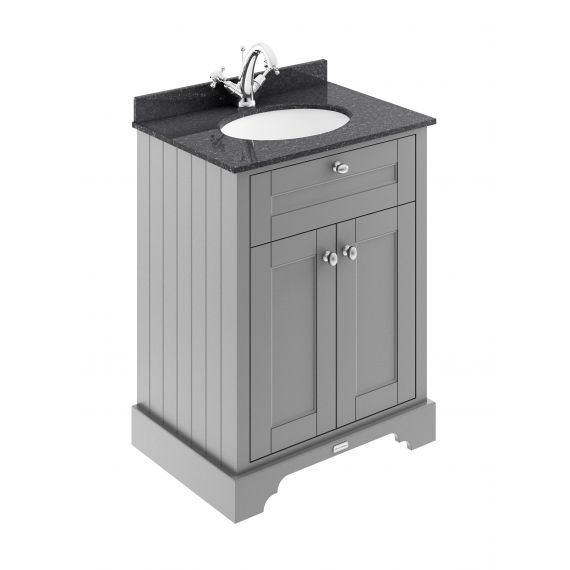 Hudson Reed Old London Storm Grey 600mm Cabinet & Marble Top (1TH)
