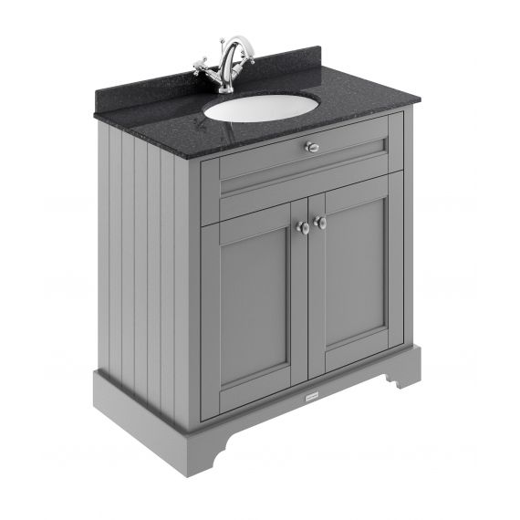 Hudson Reed Old London Storm Grey 800mm Cabinet & Marble Top (1TH)