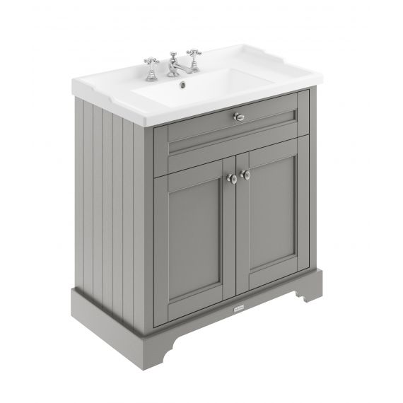 Hudson Reed Old London Storm Grey 800mm Cabinet & Basin (3TH)