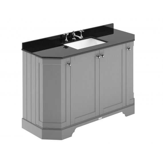 Hudson Reed 1200mm 4-Door Angled Unit & Marble Top 3TH Storm Grey LOF259