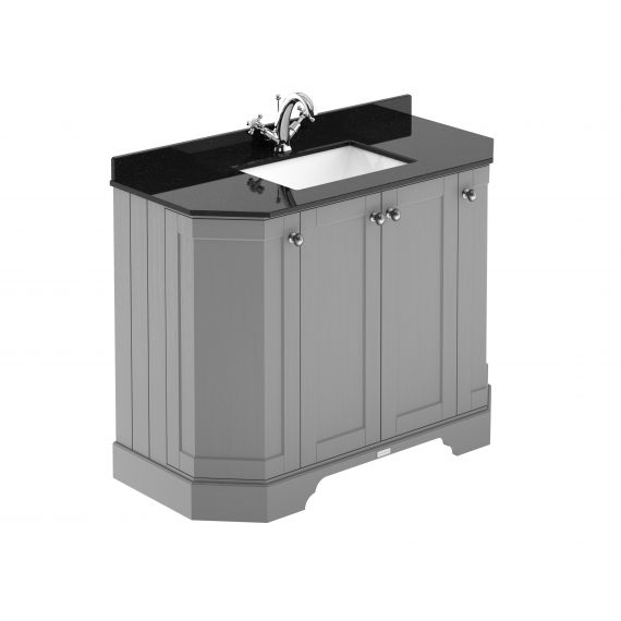Hudson Reed 1000mm 4-Door Angled Unit & Marble Top 1TH Storm Grey LOF282