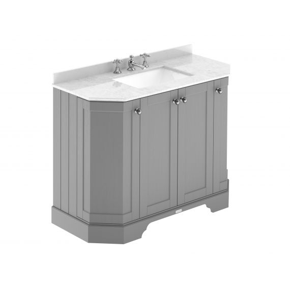 Hudson Reed 1000mm 4-Door Angled Unit & Marble Top 3TH Storm Grey LOF286