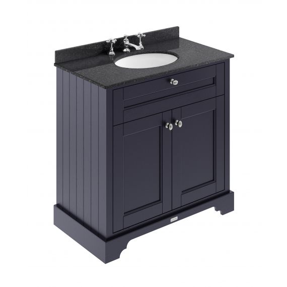Hudson Reed Old London Twilight Blue 800mm Cabinet & Marble Top (3TH)