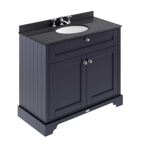 Hudson Reed Old London Twilight Blue 1000mm Cabinet & Marble Top (3TH)