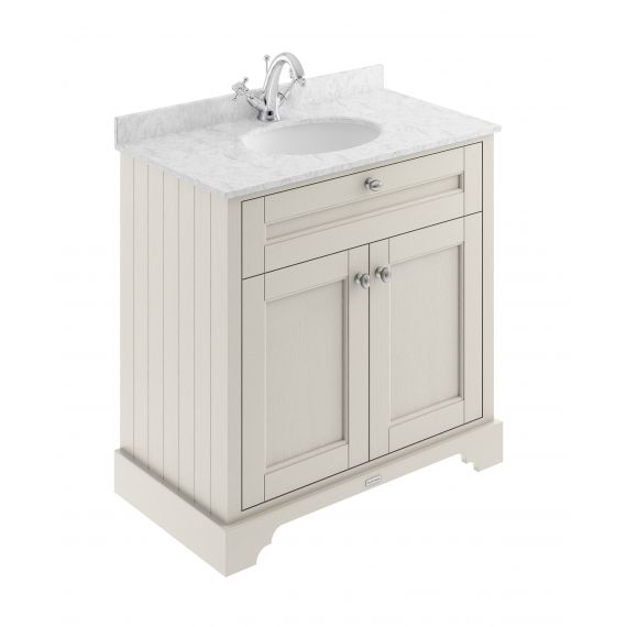 Hudson Reed Old London Timeless Sand 800mm Cabinet & Marble Top (1TH)
