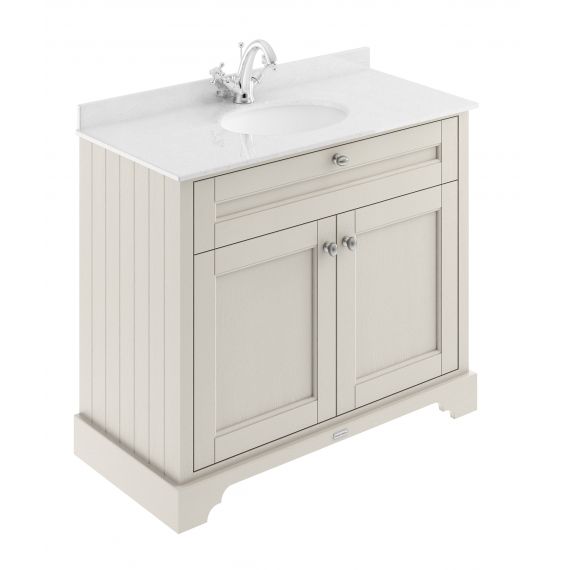 Hudson Reed Old London Timeless Sand 1000mm Cabinet & Marble Top (1TH)