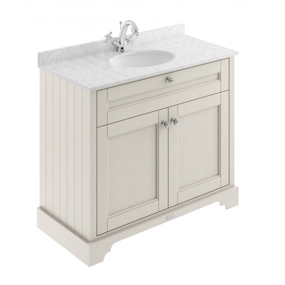 Hudson Reed Old London Timeless Sand 1000mm Cabinet & Marble Top (1TH)