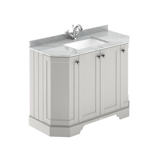 Hudson Reed 1000mm 4-Door Angled Unit & Marble Top 1TH Timeless Sand LOF484