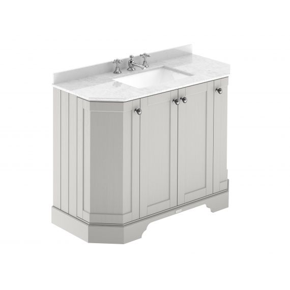 Hudson Reed 1000mm 4-Door Angled Unit & Marble Top 3TH Timeless Sand LOF486