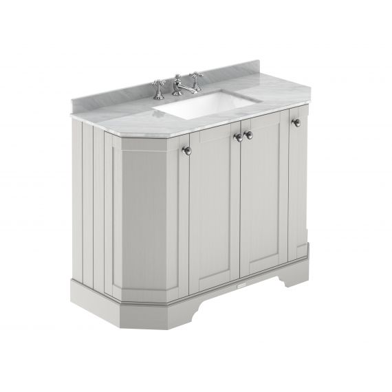 Hudson Reed 1000mm 4-Door Angled Unit & Marble Top 3TH Timeless Sand LOF487