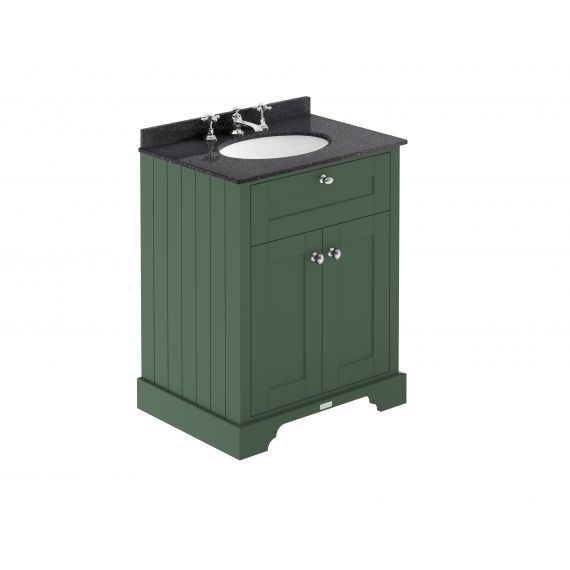 Hudson Reed 600mm Cabinet & Marble Top (3TH) Hunter Green LOF824