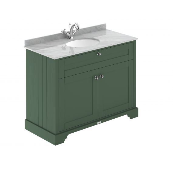 Hudson Reed 1000mm Cabinet & Marble Top (1TH) Hunter Green LOF878