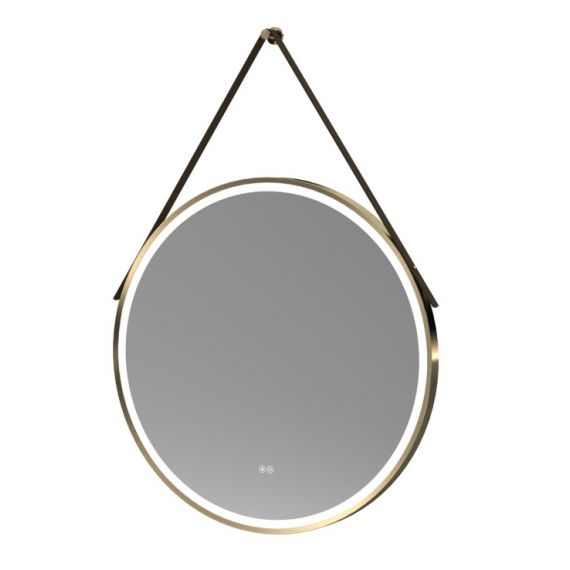 Nuie 800mm Round Illuminated Mirror Brushed Brass