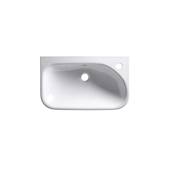 Roper Rhodes 540mm Note Slim Depth Semi-Countertop Basin with 1 Tap Hole - White - N2SCBAS