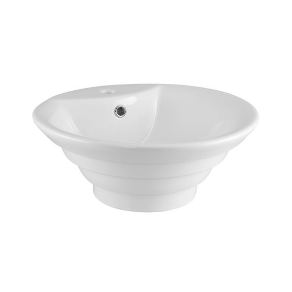 Nuie 460mm Round White Tiered Counter Top Vessel