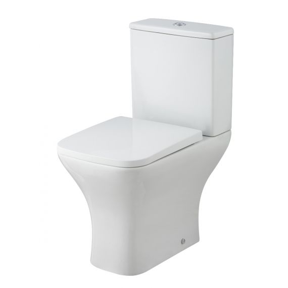 Nuie Ava Square Rimless Close Coupled Toilet With Soft Close Seat