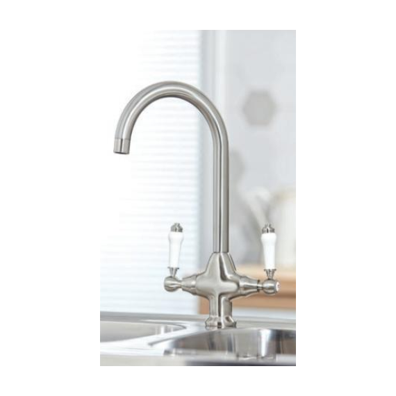 Traditional Lever Kitchen Tap Brushed 