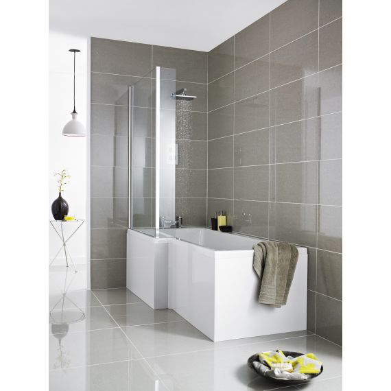 Nuie Gloss White Shower Bath End Panel (700mm)