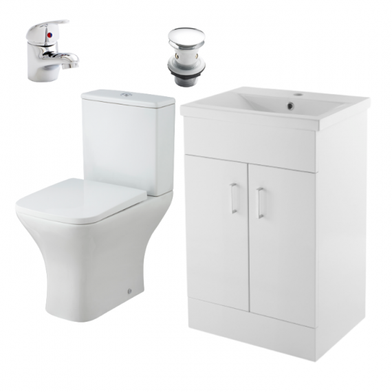Nomad Square Furniture Suite Package 600mm Gloss White