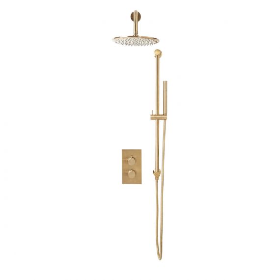 Scudo Core Round Concealed Shower Set Brushed Brass